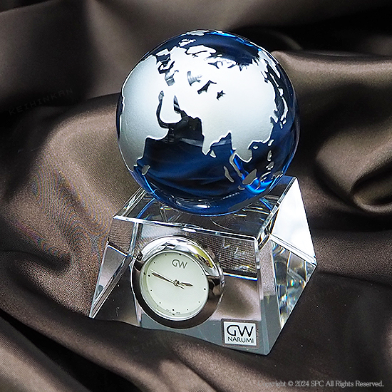 グラスワークスナルミ 【ブルーアース】 デスククロック（S） ｜ 記念