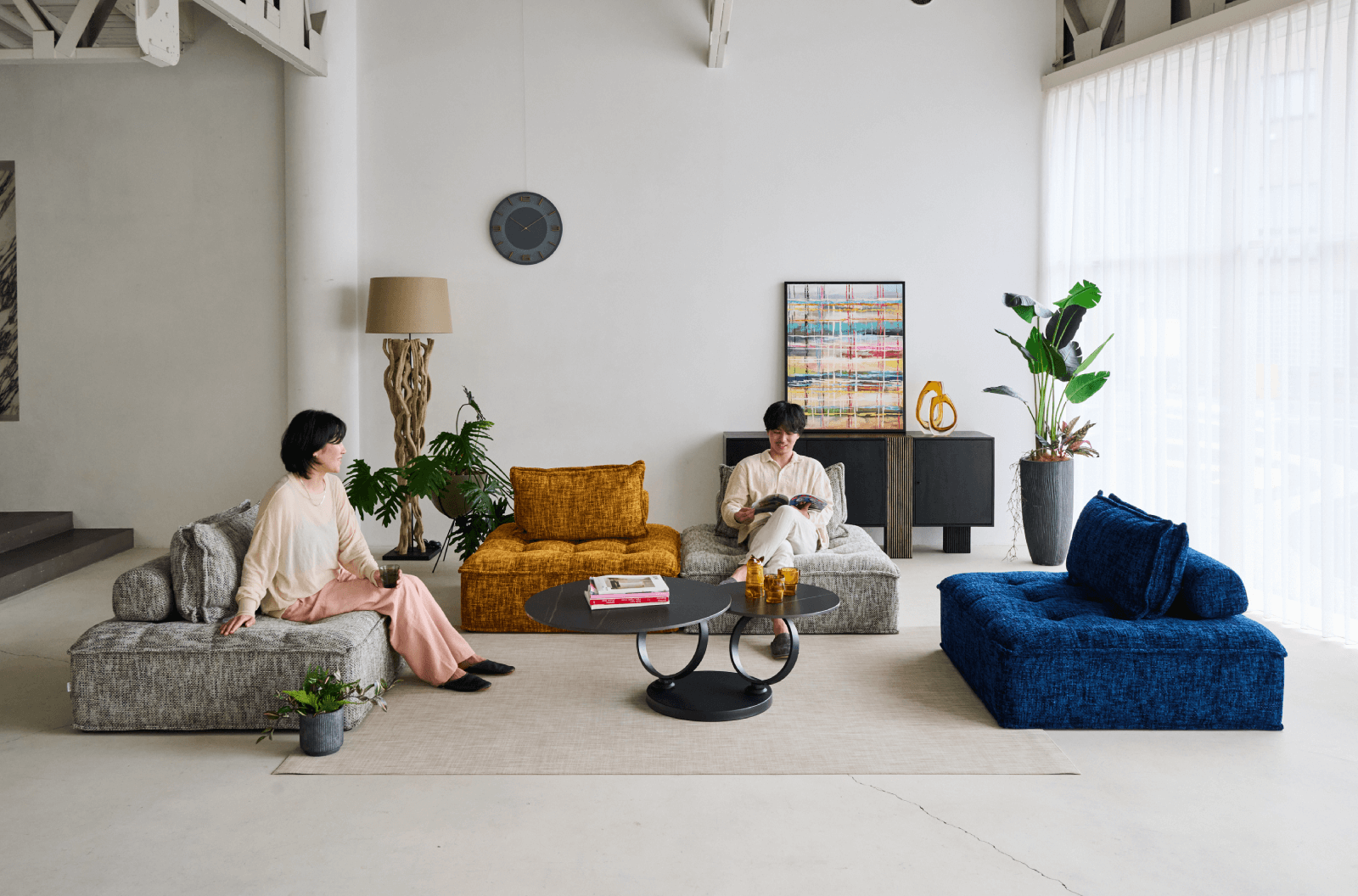 ポルトフィーノ エレメンツ ソファ ブルー - カウチソファ・コーナー