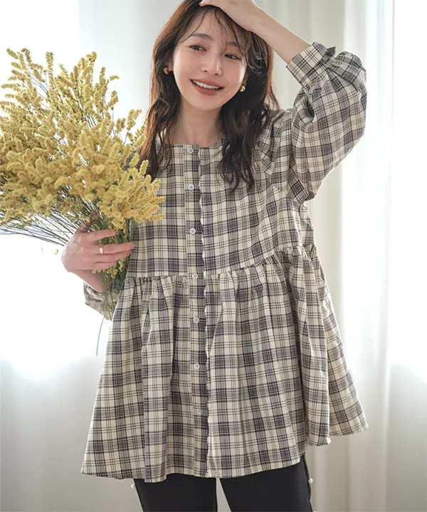 ロングスリーブスカラップブラウス [C7286] - レディースファッション