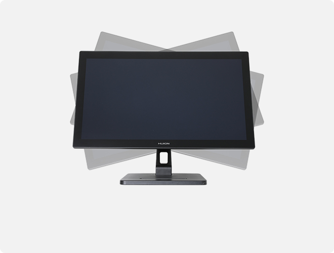 HuionデスクトップアームST500を調整することで、ペン型ディスプレイを