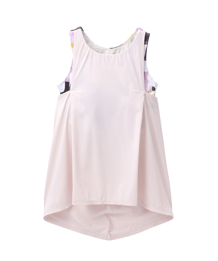 SUKALA】ミックスプリントカバータンクトップ(XSサイズ グレーミックス