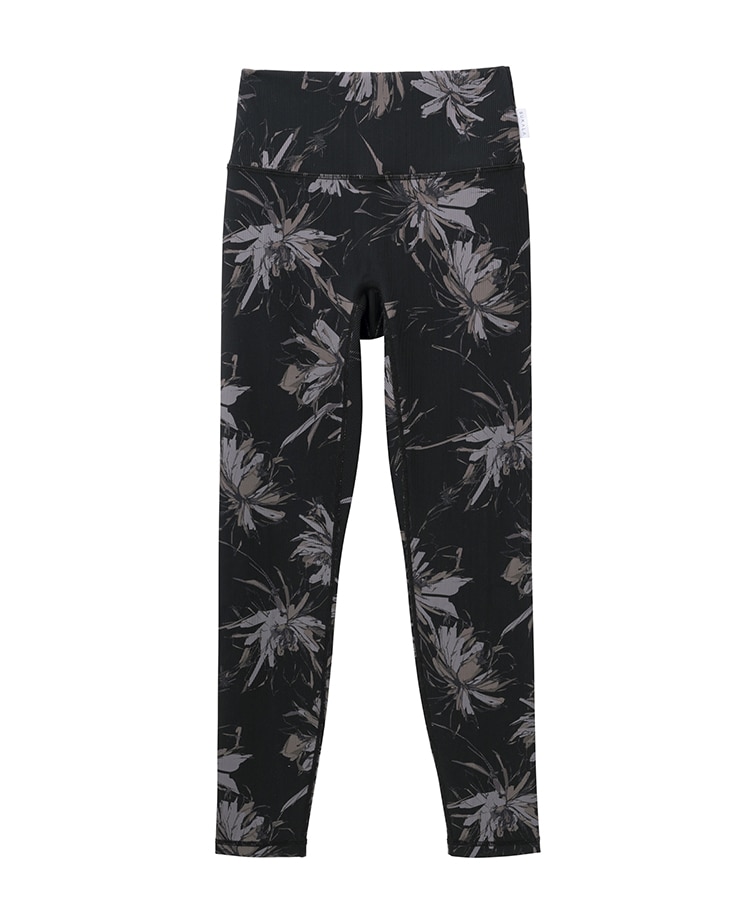 SUKALA】リブBigフラワープリントレギンス(XS・S・M・Lサイズ スモーク