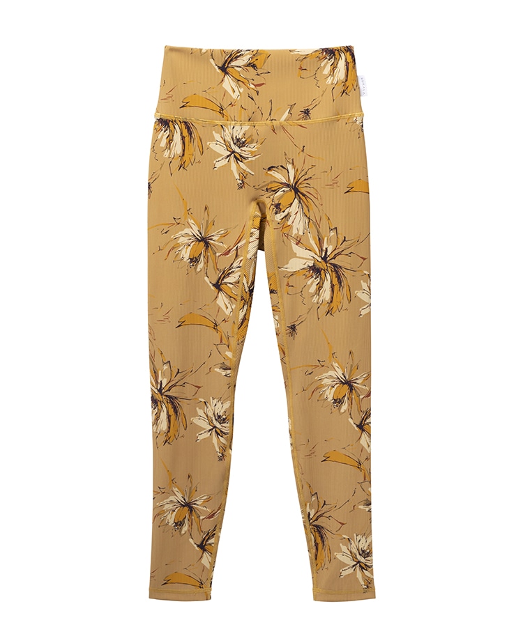 SUKALA】リブBigフラワープリントレギンス(XS・S・M・Lサイズ スモーク