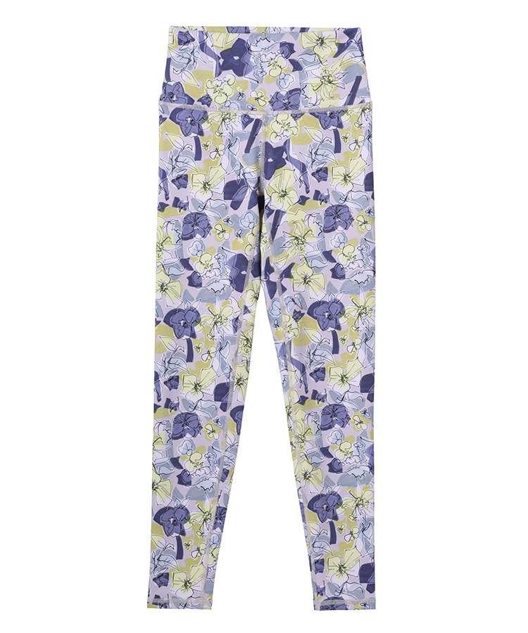 SUKALA】ミックスフラワープリントレギンス(Lサイズ イエローオレンジ