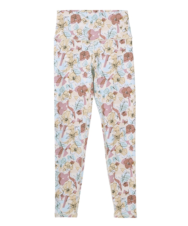SUKALA】ミックスフラワープリントレギンス(Lサイズ イエローオレンジ