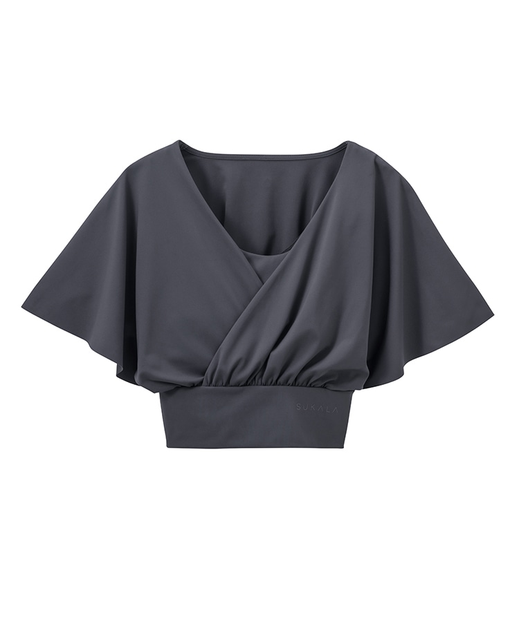 SUKALA】ブラトップ付きバルーンカシュクールトップス(Sサイズ