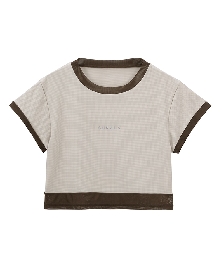SUKALA】アクティブシアーカラークロップドTee(M・Lサイズ モーヴ