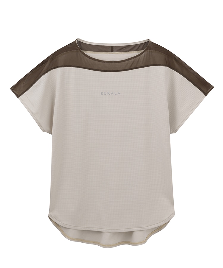 SUKALA】アクティブシアーカラーTee(Mサイズ ライトベージュ・モーヴ