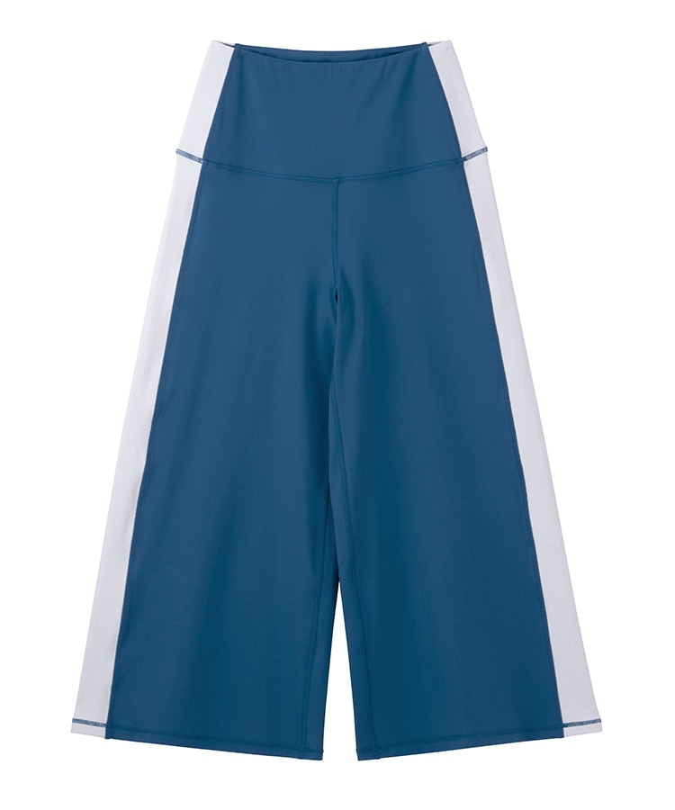 SUKALA】バイカラーワイドパンツ(M・L・LLサイズ ブラック・ワイン