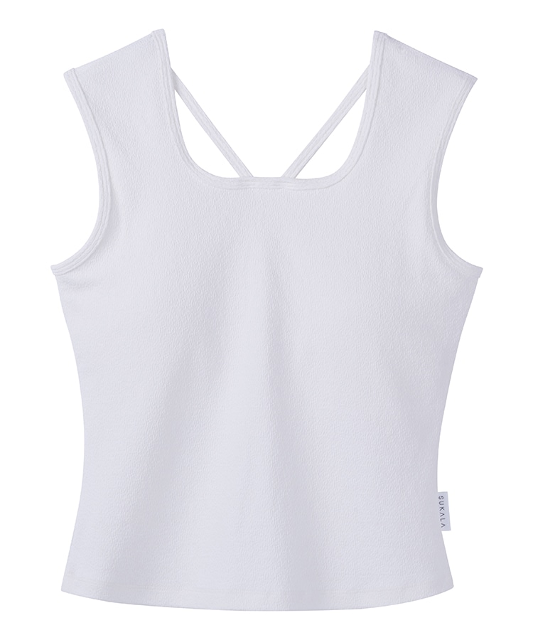 SUKALA】クロスデザインショートタンクトップ(XSサイズ ワイン