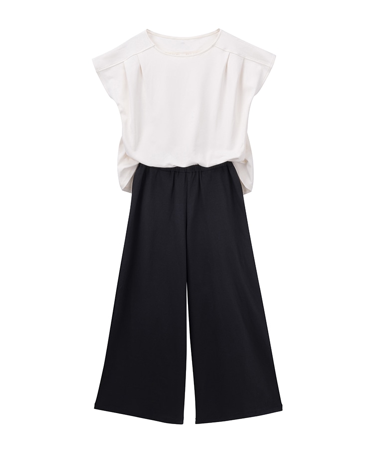 SUKALA】コンビカラーオールインワン(M・Lサイズ ワイン・ブラック