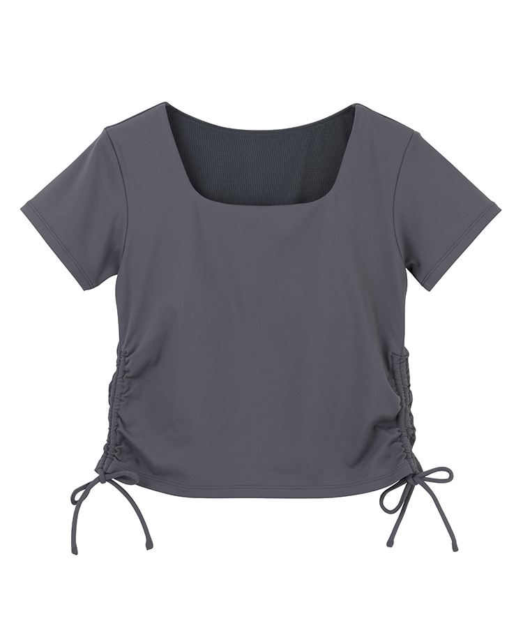 SUKALA】カップ付きルーシュドサイドTee(S・M・Lサイズ サックス