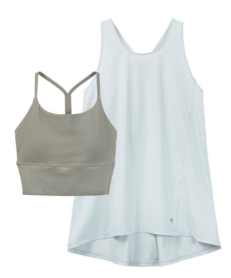 SUKALA】バックツイストセパレートタンクトップ(M・Lサイズ ペール