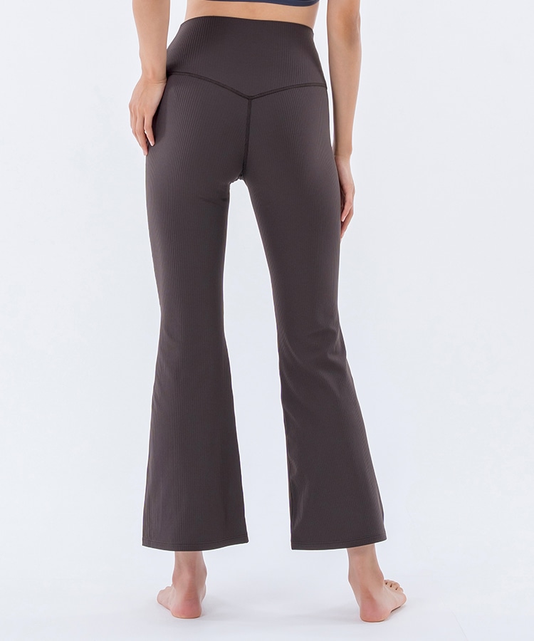 SUKALA】ベーシックリブフレアパンツ(XS・S・L・LLサイズ エスプレッソ