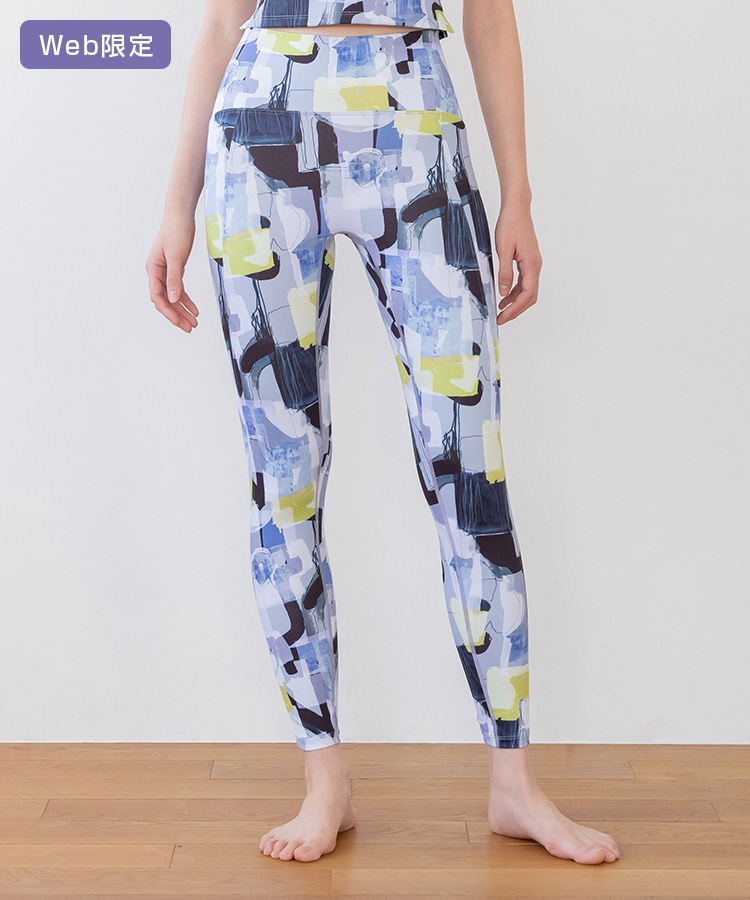 SUKALA】ミックスプリントレギンス(XS・S・M・Lサイズ ブルーミックス