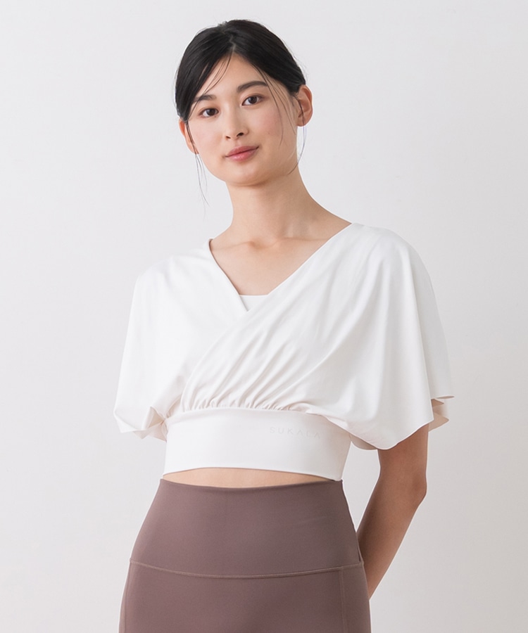 SUKALA】ブラトップ付きバルーンカシュクールトップス(Sサイズ