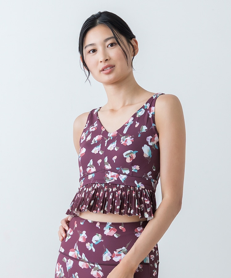 SUKALA】ローズプリントブラトップ(XS・S・M・Lサイズ ワイン