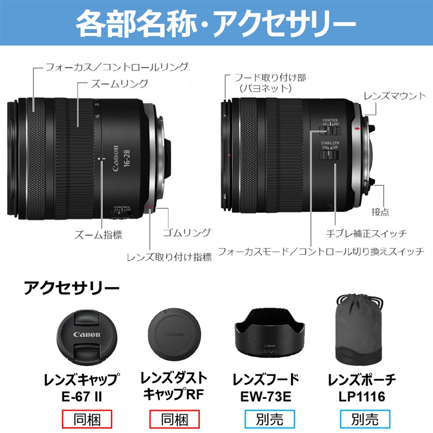 RFレンズ RF16-28mm F2.8 IS STM：通販｜キヤノンオンラインショップ