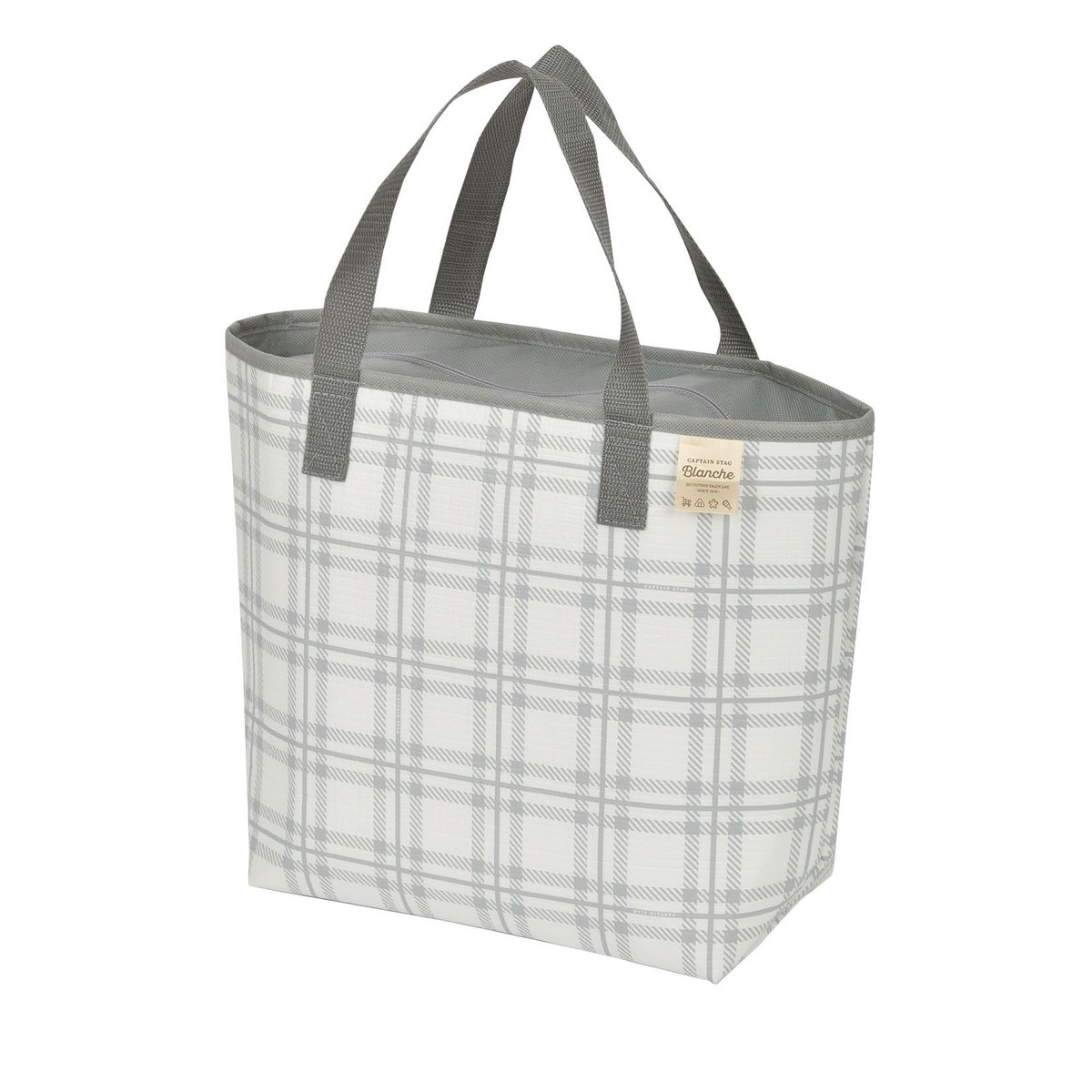 ブランシュ トートクーラーバッグ 10L（グレー／チェック