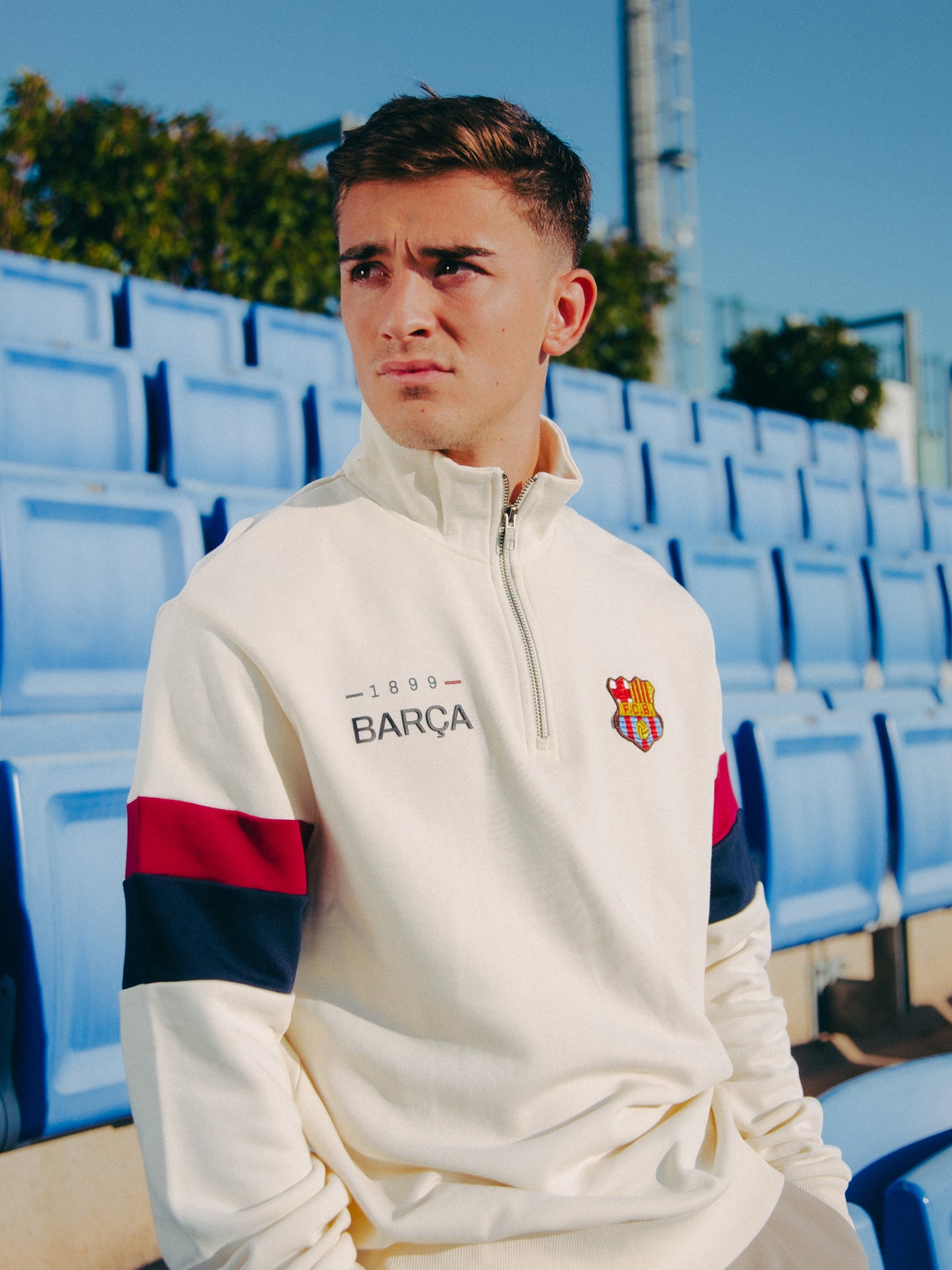 FC Barcelona 1899 Ecru Half-Zip Fleece – Barça Official Store