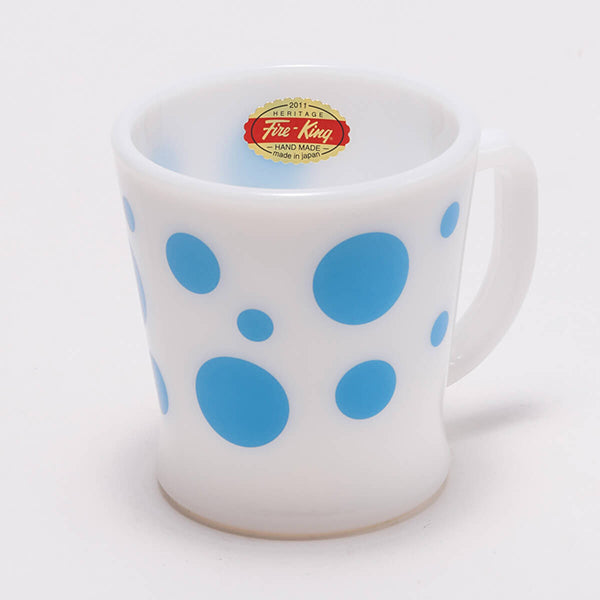 Fire-King Dハンドルマグ ポルカドット ブルー – Fire-King Japan