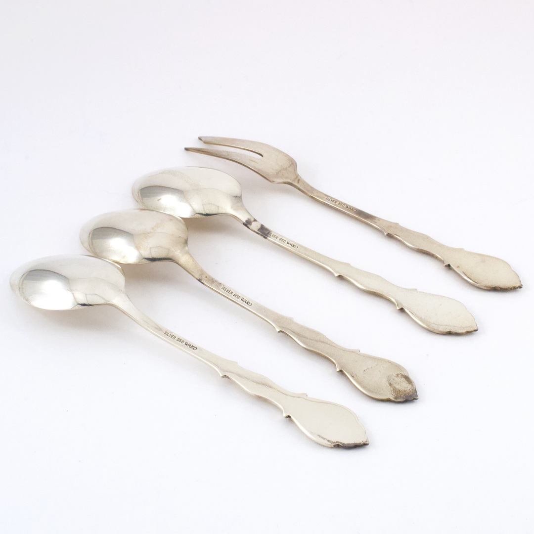 SILVER 950 WAKO スプーン3本、フォーク1本 セット（箱なし
