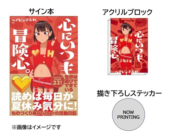 数量限定】 ヘアピンまみれ アクリルブロック＋サイン本【描き下ろし