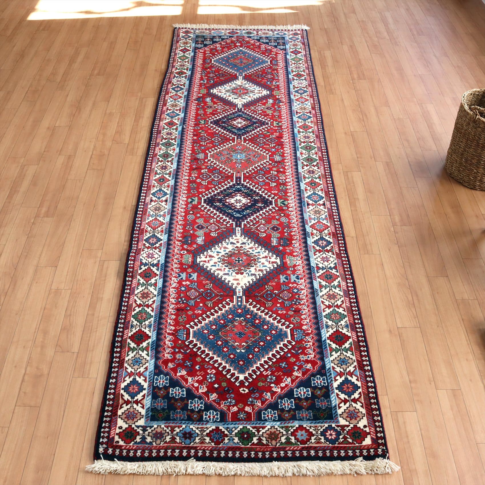 キリムスタイル / トライバルラグ ヤラメ295×80cm 7つのドラゴンと