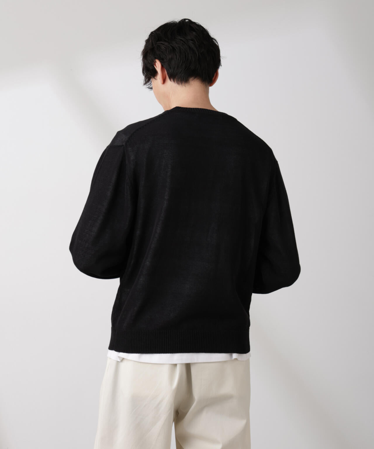 クルーネック シアー ニット