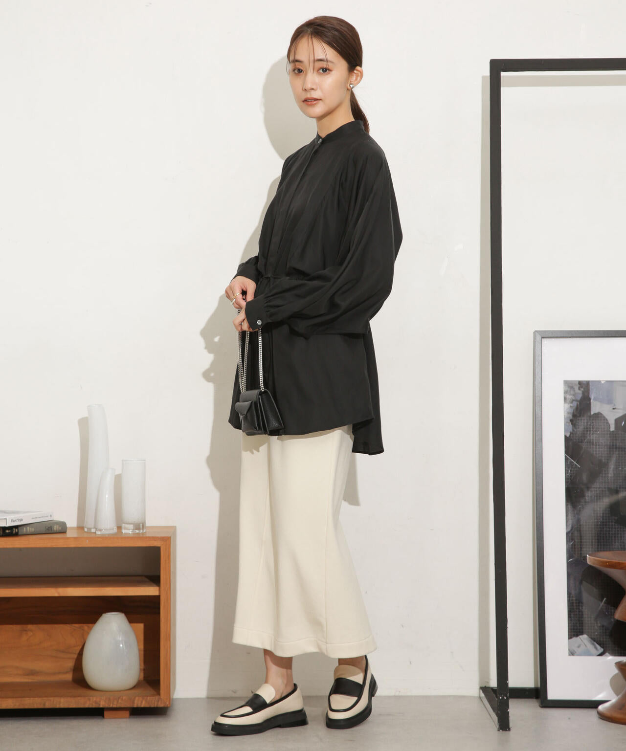 ミニブークレIラインスカート(セットアップ可)