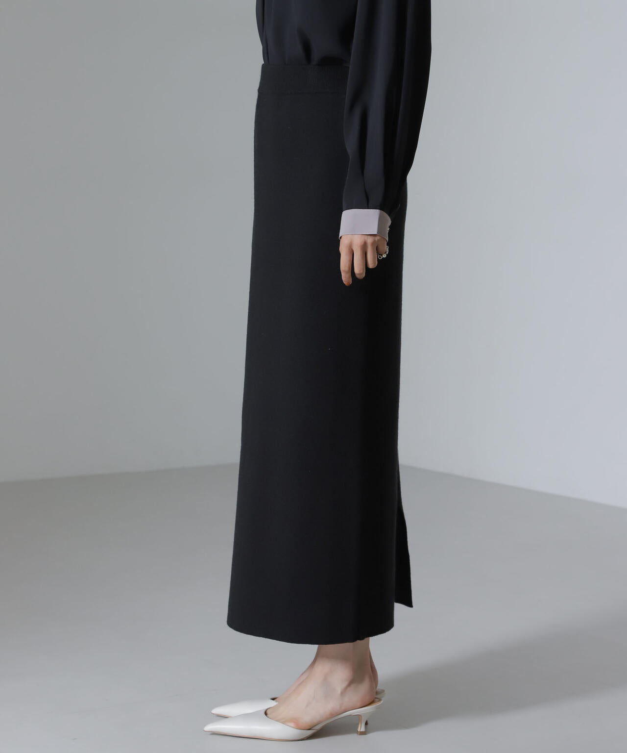 モチ ッと 毛玉 抑制 リブ ニット スカート （ セットアップ 可）