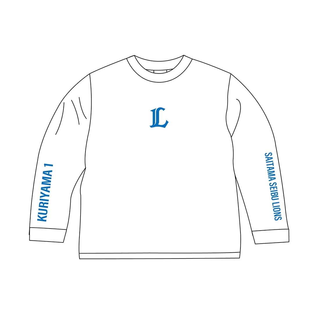 プレイヤーズロングスリーブTシャツ #1 栗山 巧(ホワイト)(M): Tシャツ