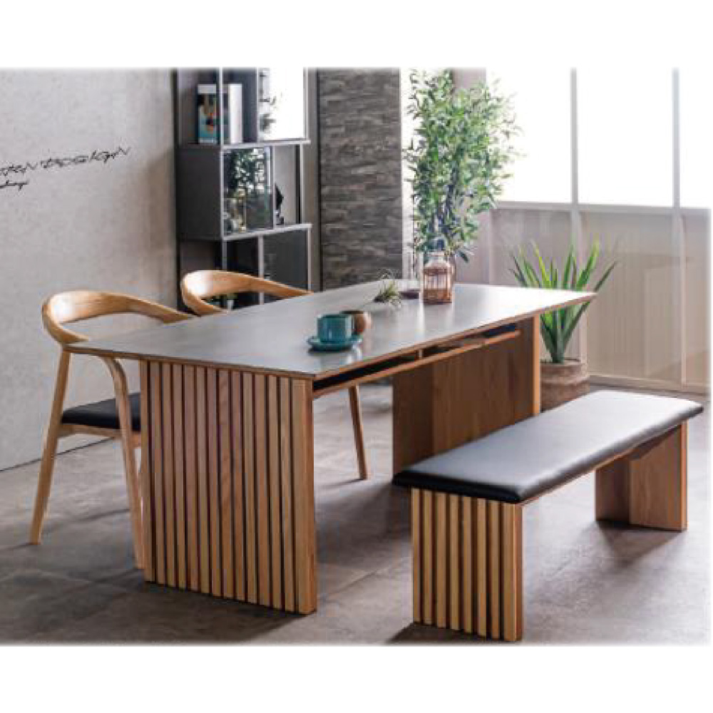 165cm幅 ダイニング 4点セット セレブ サラン オーク/ナチュラル