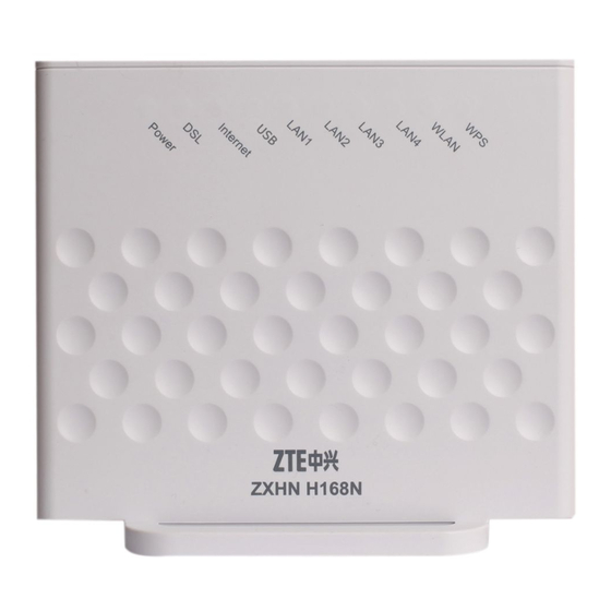 ZTE ZXHN H168N GATEWAY MAINTENANCE MANAGEMENT MANUAL | ManualsLib