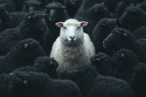 Black Sheep Fine Art Print on canvas 80x120 cm