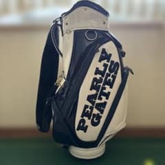 PEARLY GATES キャディバッグ ホワイト ネイビー エナメル 9.5型