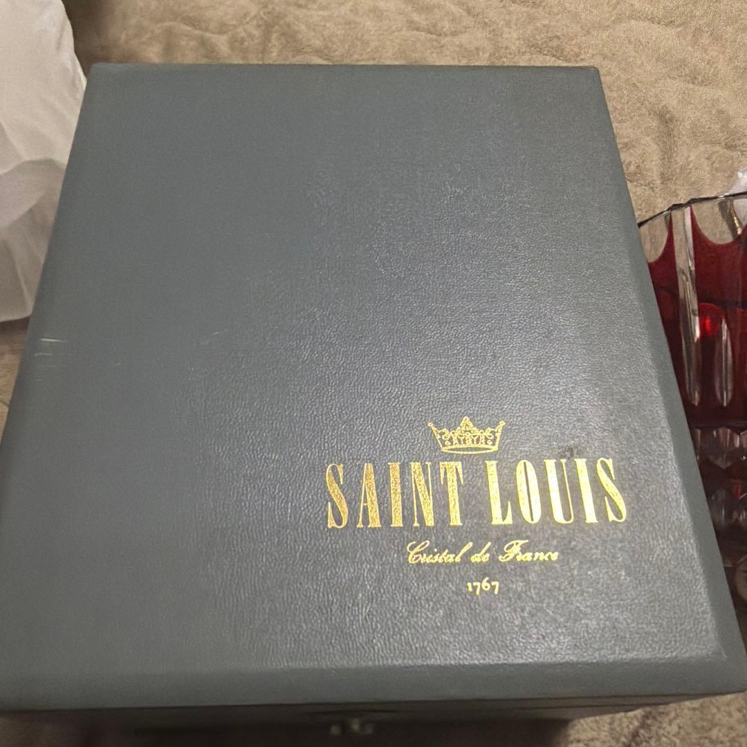 最高級クリスタル】サンルイクリスタル 花瓶 フラワーベース レッド 箱