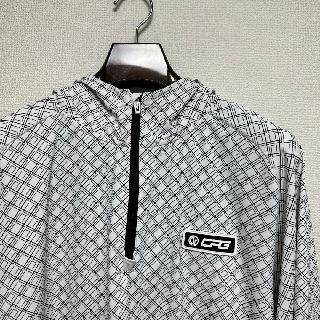 美品 CPG GOLF シーピージーゴルフ フード付きハーフジップ長袖 XL