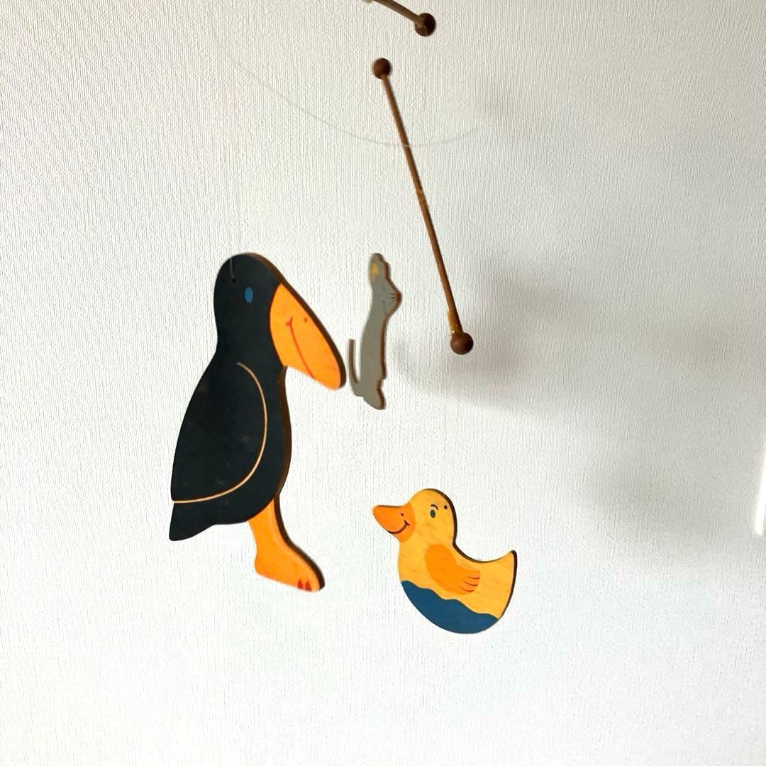匿名配送✨希少】ゆらゆら 木のモビール 木製 動物 モビール ドイツ