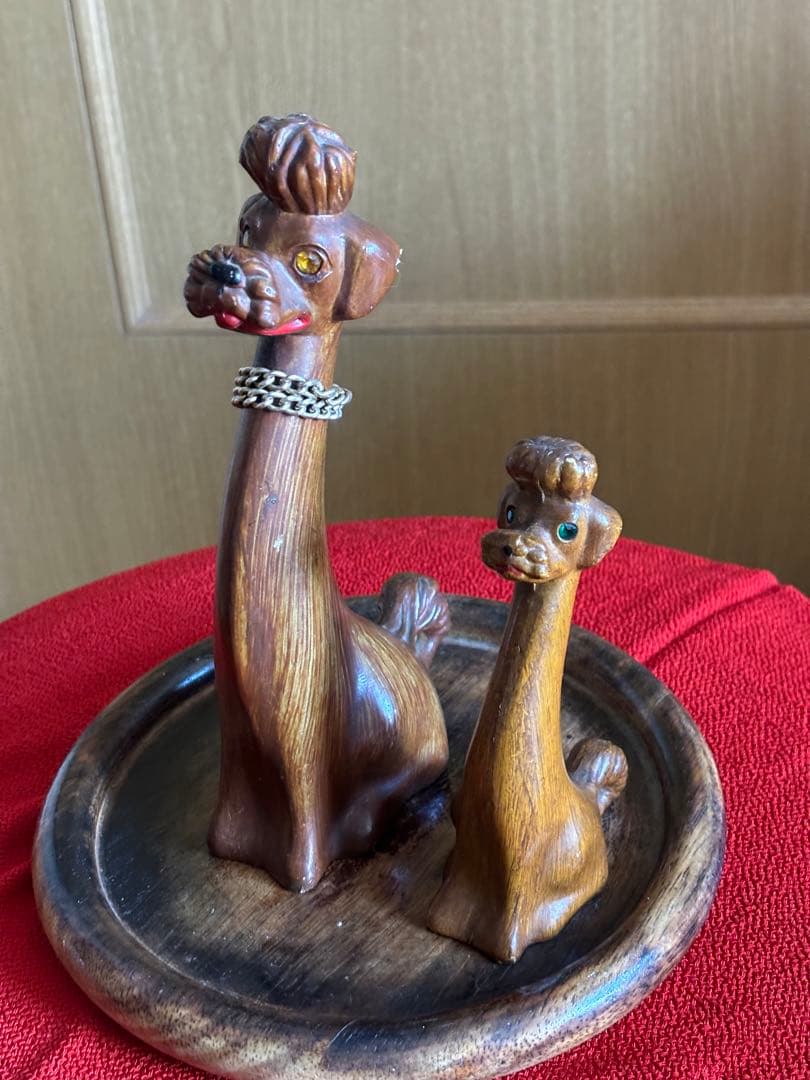 ビンテージプードルペア50's 50年代のヴィンテージ磁器製プードルの置物 - Etsy 日本