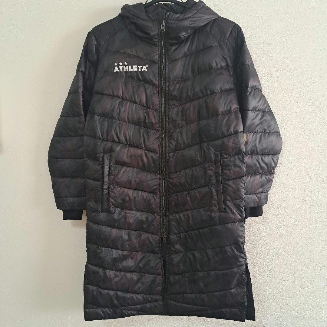 ATHLETA ジュニア フード付き ベンチコート 黒 迷彩 140 - メルカリ
