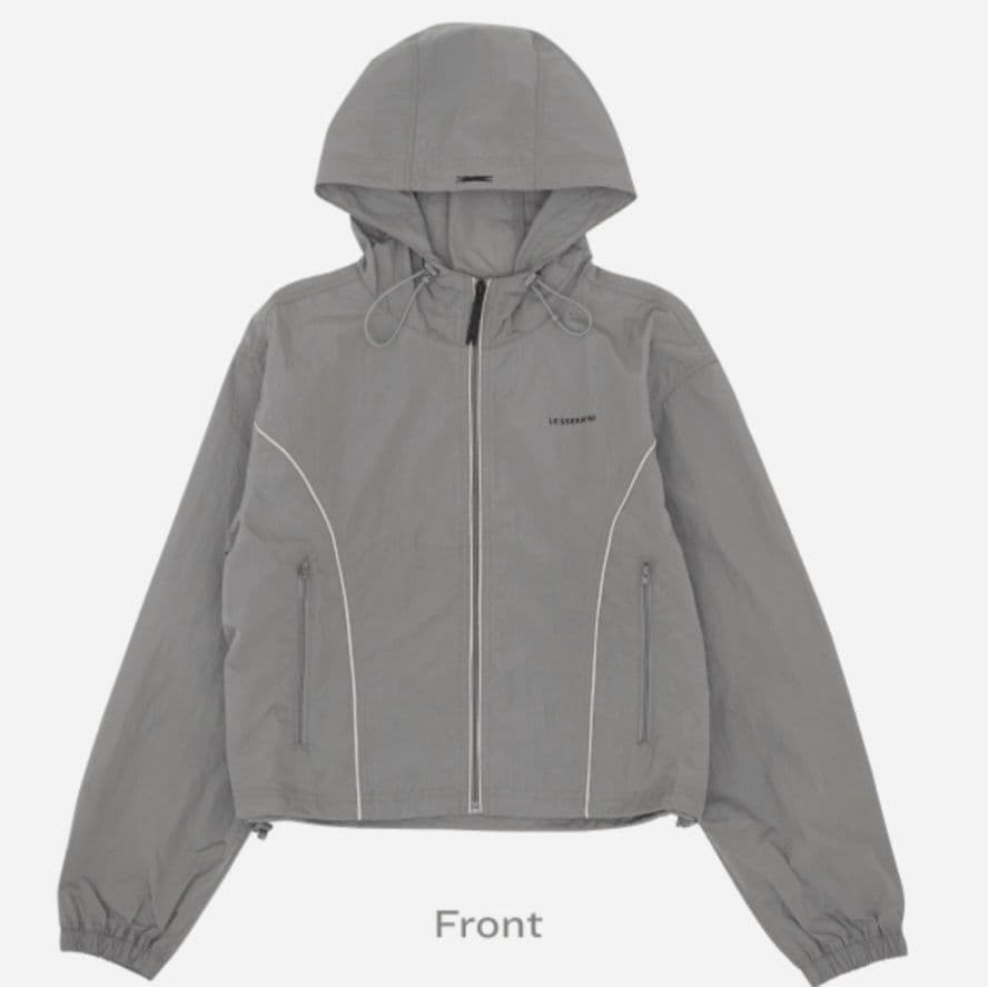 LE SSERAFIM Crop Wind Breaker Grey L-XL - メルカリ