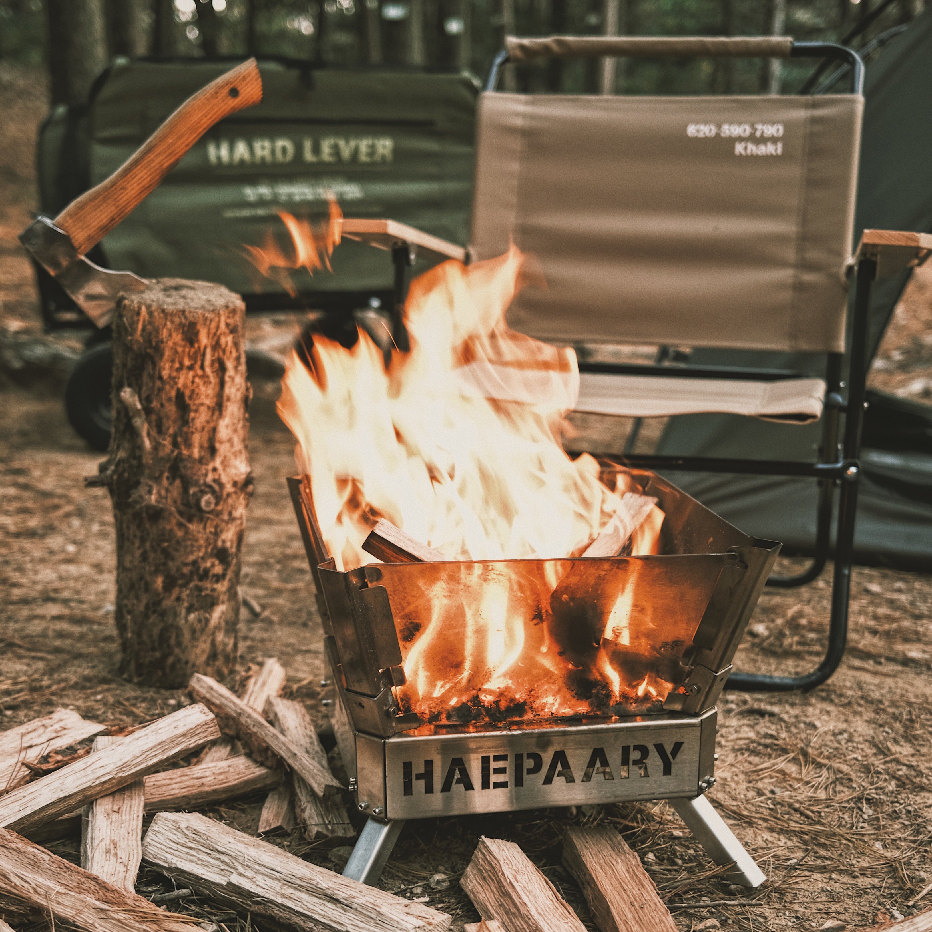 4面透明で焚き火を存分に楽しめる！タフな石英ガラスを使用した