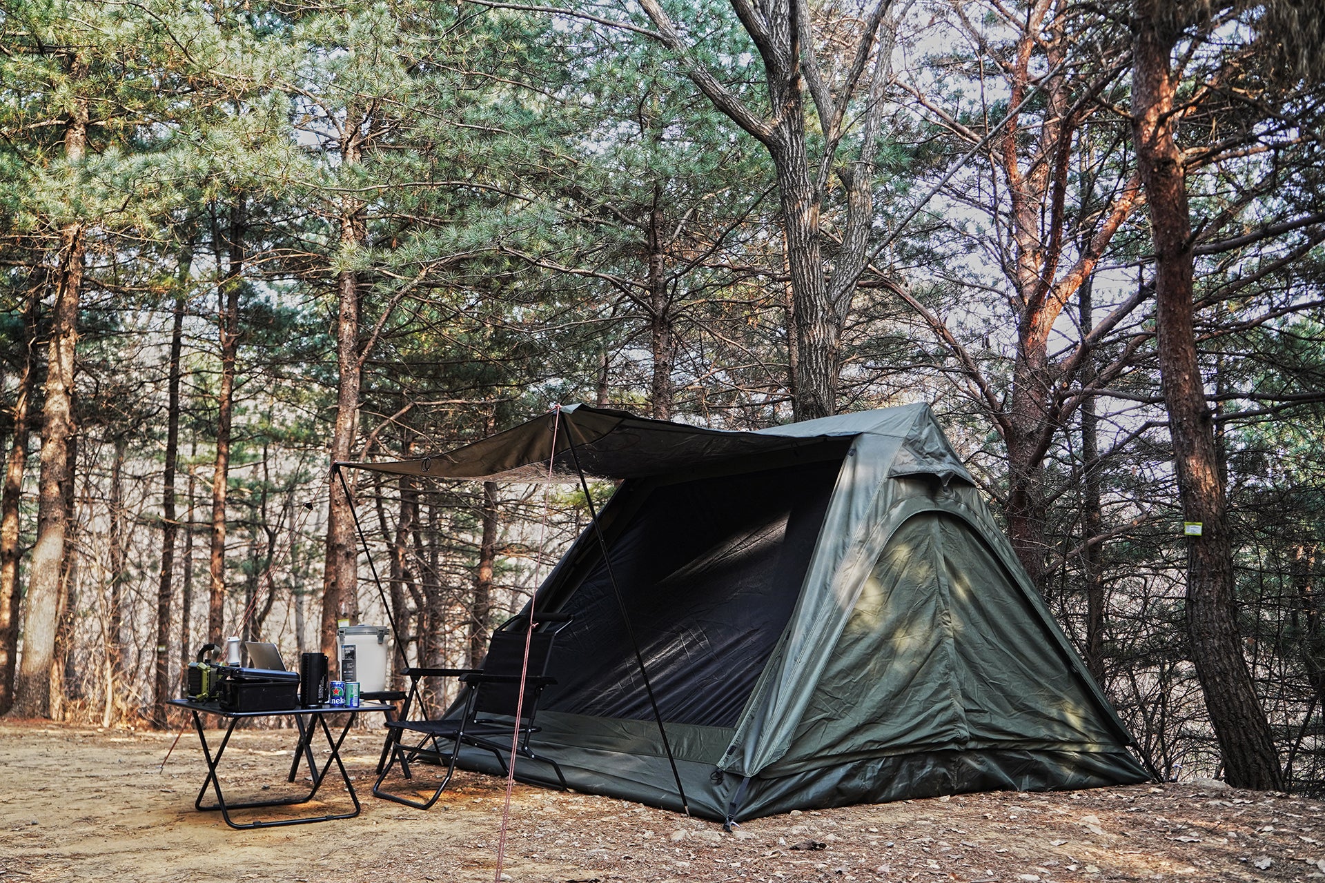 圧倒的な開放感】A型フレームコットンテント。結露が出来にくいから