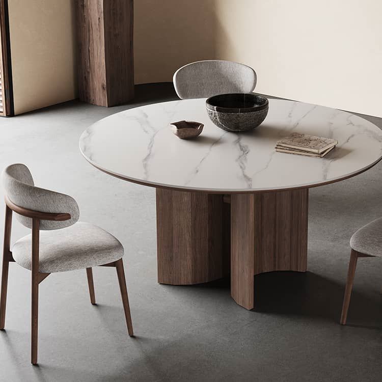 丸ダイニングテーブル 耐熱 セラミック キズに強い ホワイト 丸型 北欧