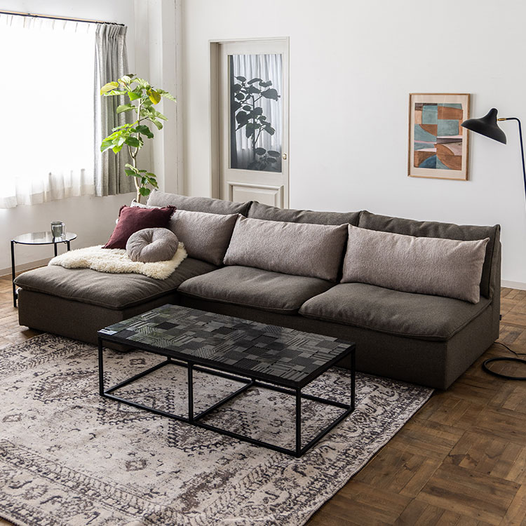 オフトソファ 1人掛け GRAチャコールグレー/TIMベージュ｜家具