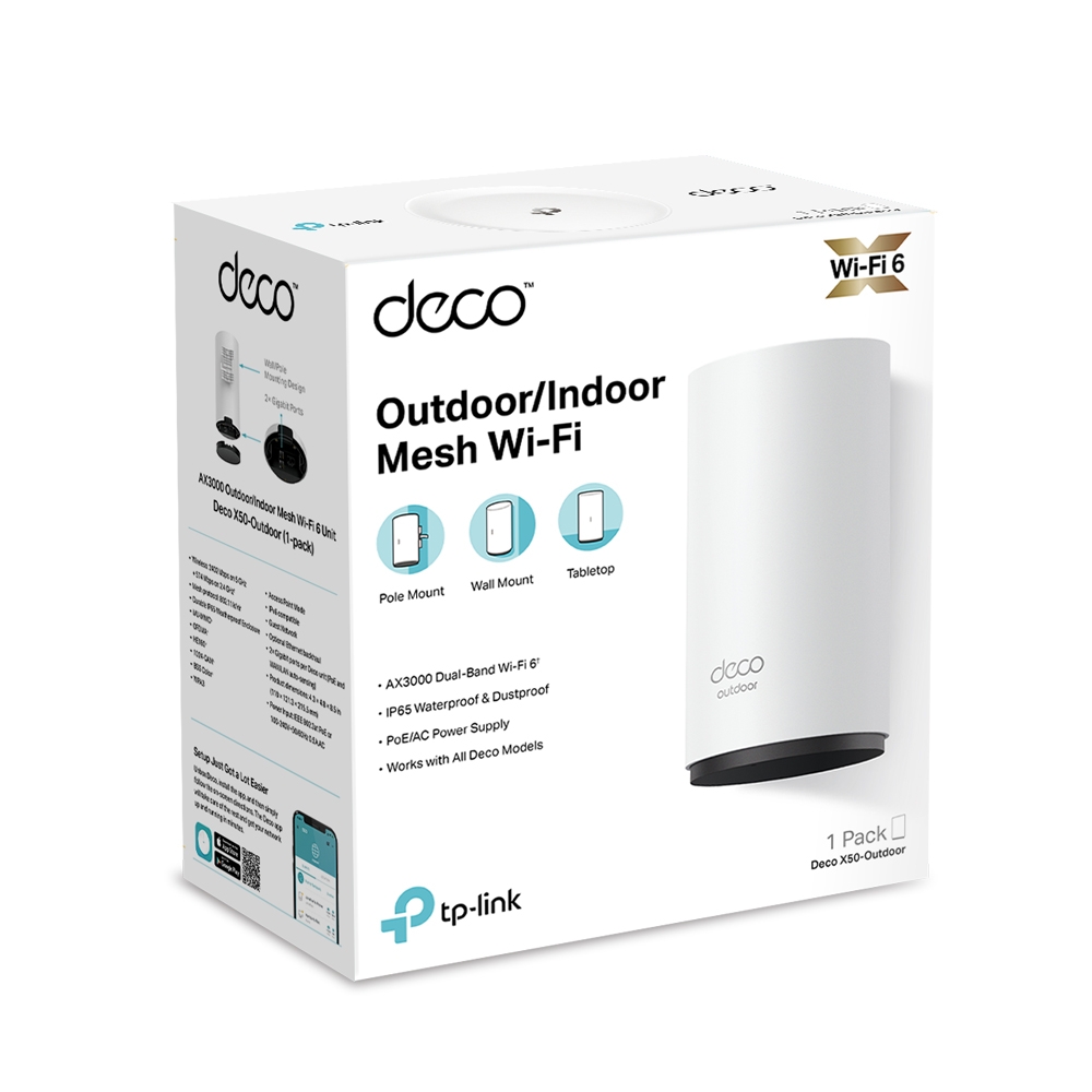 Deco X50-Outdoor | AX3000 Outdoor / Indoor Whole Home Mesh WiFi 6