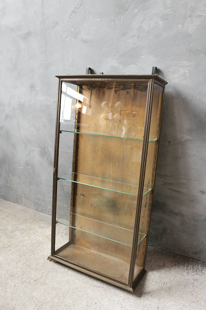 アンティーク SIEGEL PARIS ガラス×ブラス ショーケース