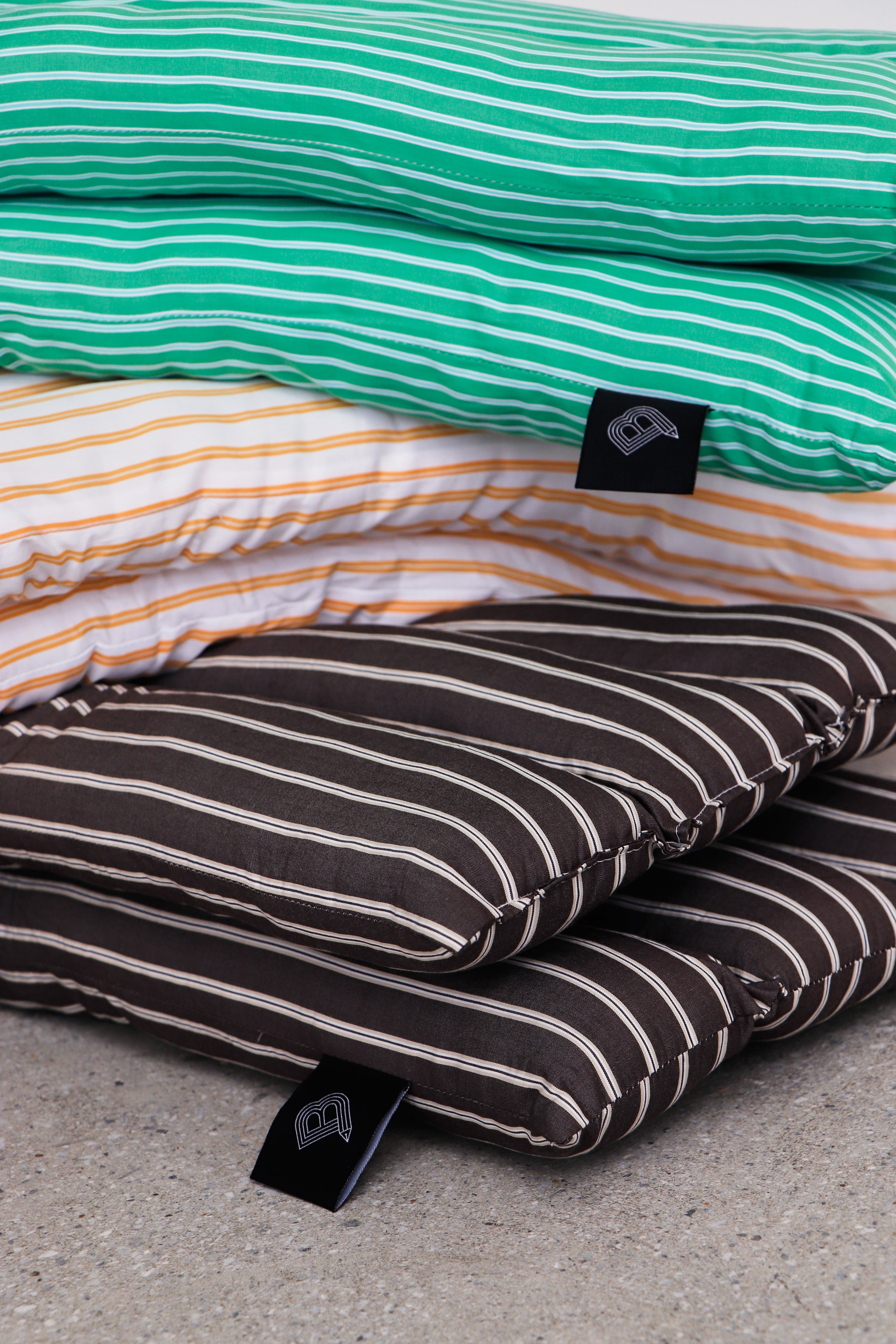 Musubi Cushion - Cotton | Double Stripe Brown x Sand
