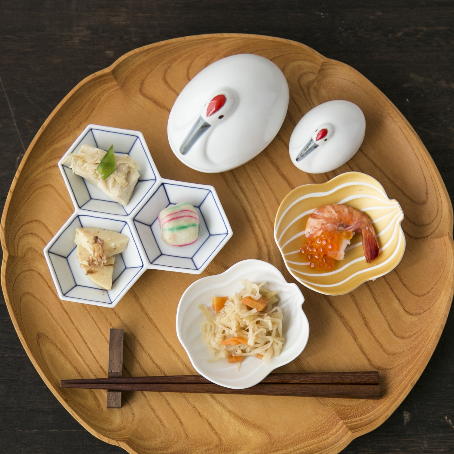 幸楽窯 瓢形小付 -ハレの日の食卓に！華やかなひょうたん小付